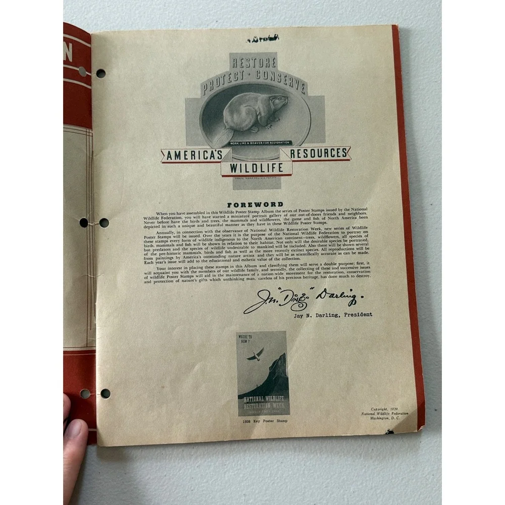 National Wildlife Restoration Poster Stamp Album 1938 1939 Complete